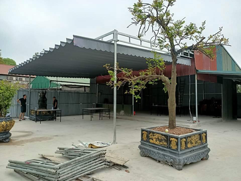 mái hiên di động cho quán